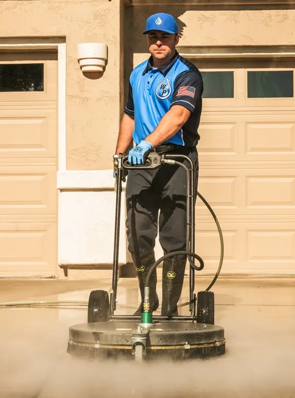 Wash Patrolman Steam Cleaning Concrete Driveway in Boulder